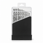 72 Pieces Twist Drill Bit Sets HSS, 1.0–10.0 mm, Silver and Black Case, 19 Pieces