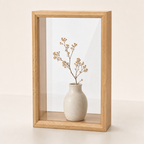 72 Pieces Wooden Display Cases, Tall Rectangular Natural Finish, 36 x 25 x 20 cm