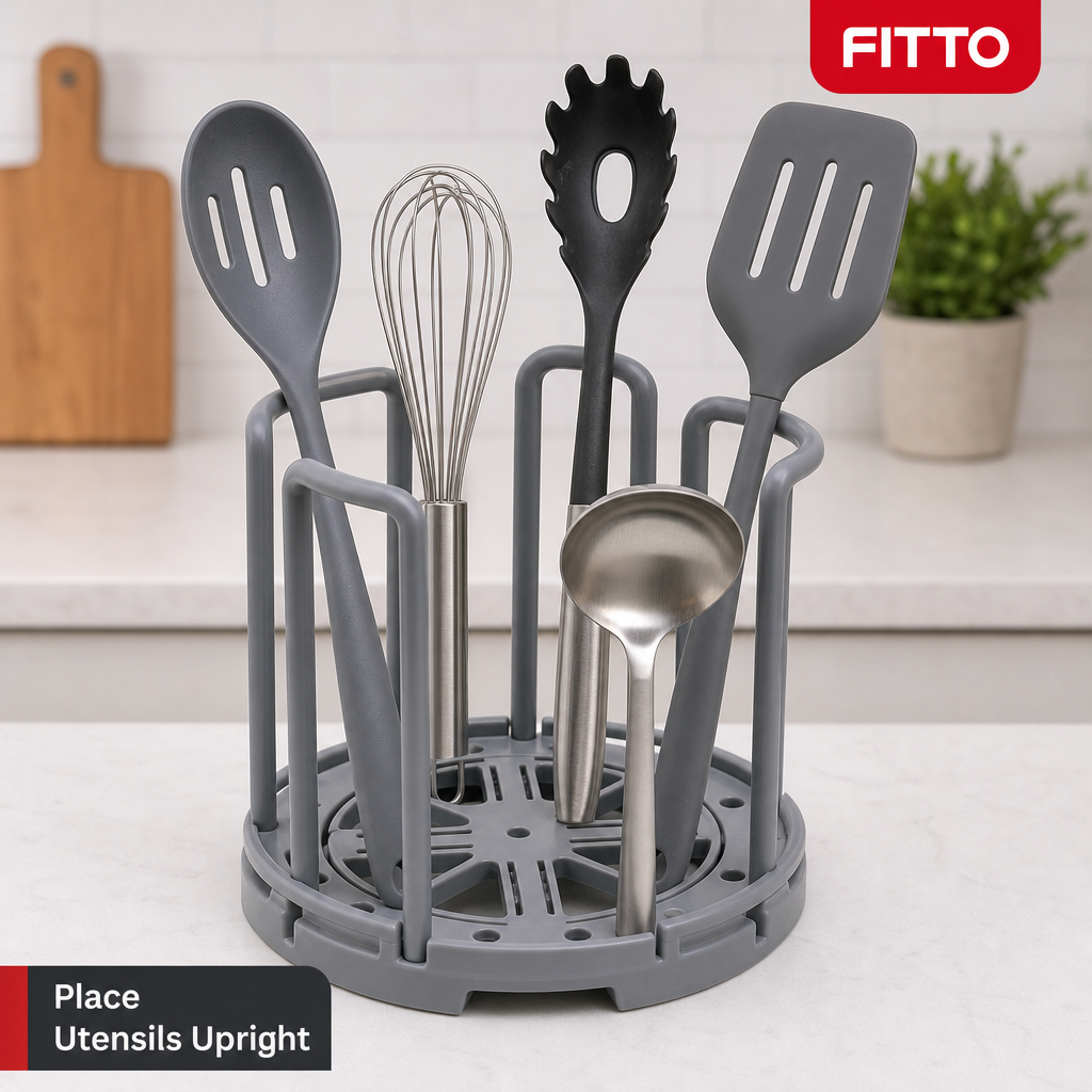 120 Pieces Kitchen Utensil Holder, Plastic Countertop Rack, Assorted Colour, 20 × 20 × 15 cm
