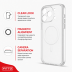 96 Pieces Crystal Clear Magnetic Phone Cases for 16 Pro Max with Wireless Charging Ring and Raised Camera Protection