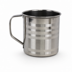 120 Pieces Stainless Steel Water Mug with Handle, Silver, 9 cm