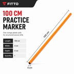 144 Pieces Plastic Soccer Training Poles, 100 cm, Orange, Single Practice Marker