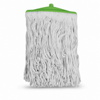 96 Pieces Cotton Mop Head 400 g, Green and White, Single Replacement Cleaning Head
