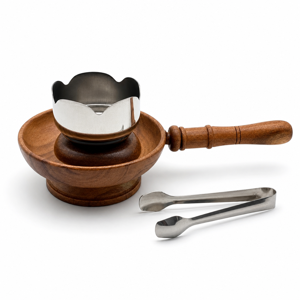 72 Pieces Wooden Handle Incense Burner with Metal Bowl and Tongs, 8 Inch