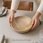 96 Pieces Wooden Serving Bowl, Round Tablewares Dish, 14 Inch