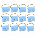 96 Pieces Candy Favor Boxes Blue Handbag Style with Cord Handle 12.5 x 5.5 x 8 cm 12 Pieces