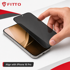 144 Pieces 5D Privacy Tempered Glass Screen Protectors for iPhone 16 Pro, 9H Hardness