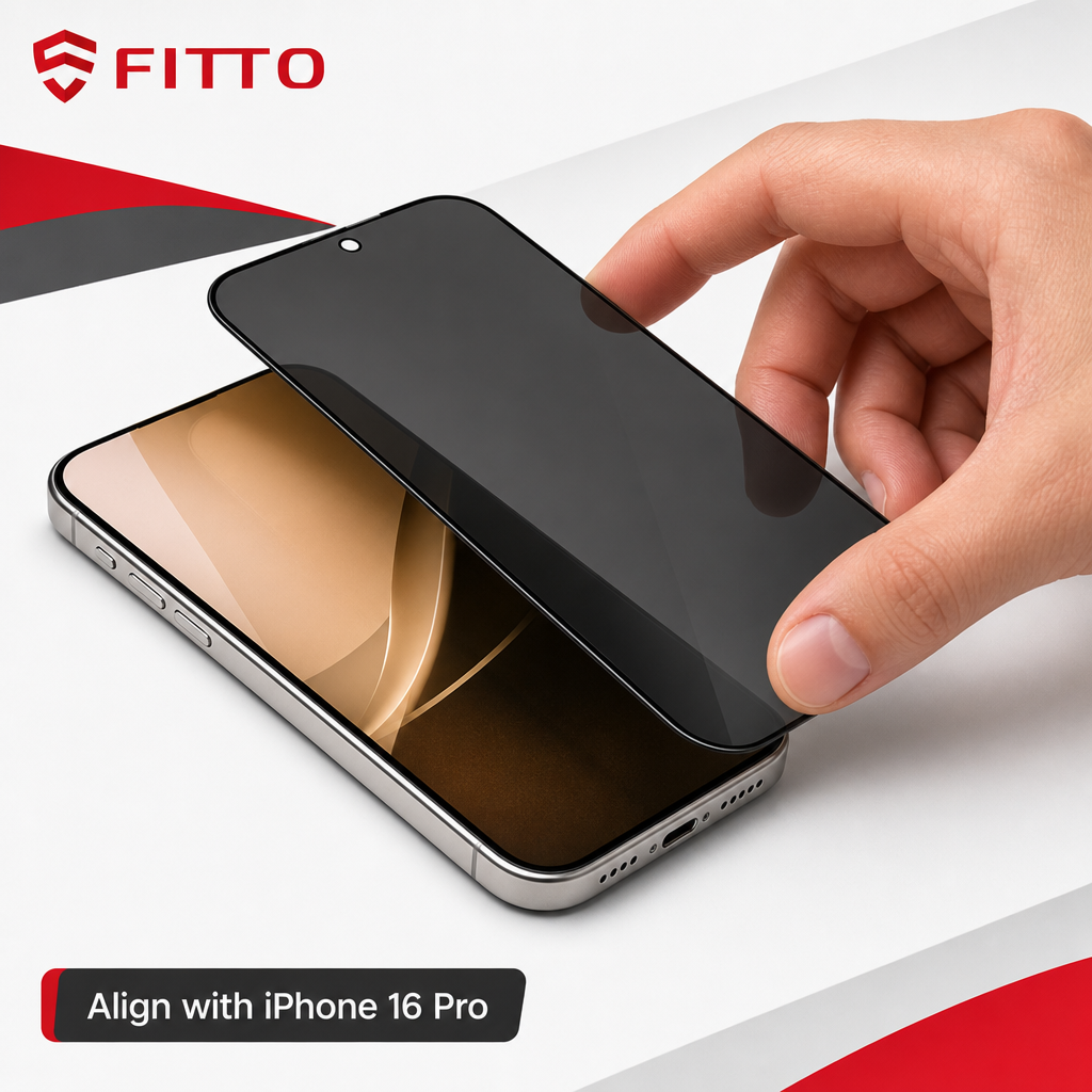 144 Pieces 5D Privacy Tempered Glass Screen Protectors for iPhone 16 Pro, 9H Hardness