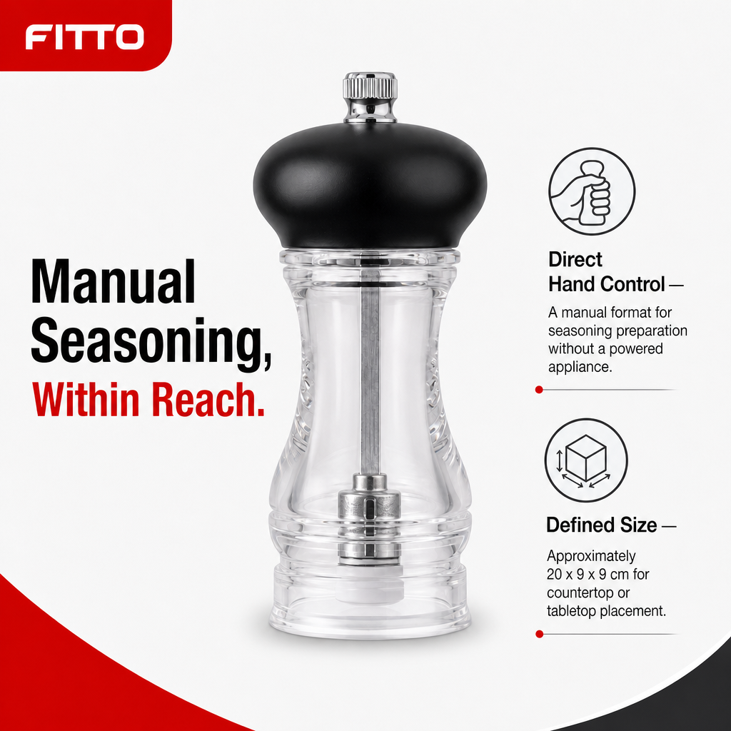 120 Pieces Manual Spice Grinder, Clear and Black, Single Piece