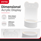 96 Pieces 3D Acrylic LED Night Lights with USB Base, Clear Plaque and White Stand, 1 Piece
