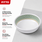 120 Pieces Melamine Salad Bowl, 6 Inch, White with Green and Yellow Pattern