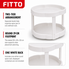 96 Pieces Spice Racks, Round Two-Tier Kitchen Organiser, White, 29 x 29 x 20 cm