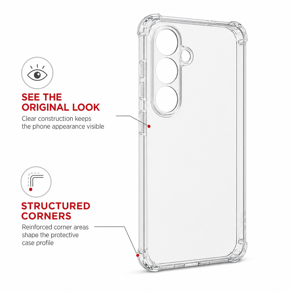 240 Pieces Clear Protective Phone Cases with Reinforced Corners for Galaxy S26