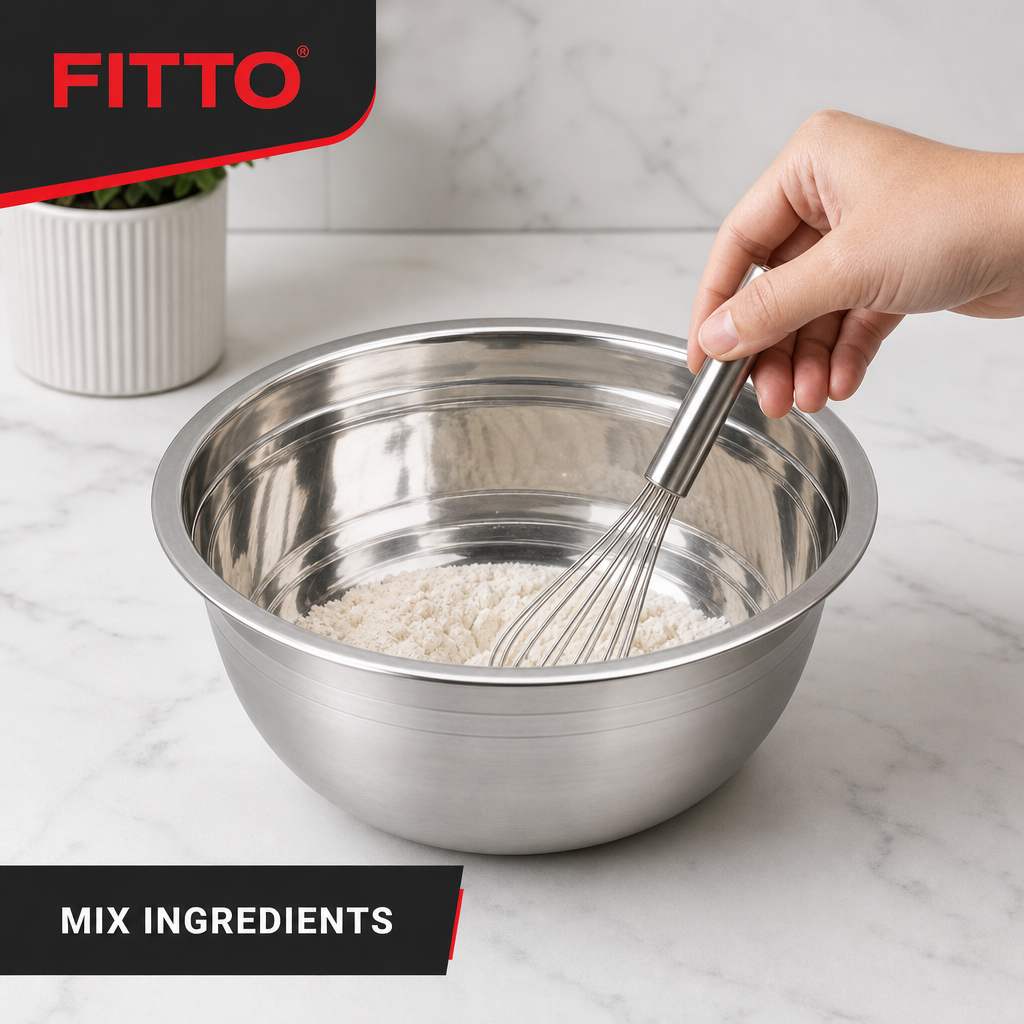 120 Pieces Stainless Steel Mixing Bowl, 1200 ml, 20 x 6 cm, Silver, 1 Piece