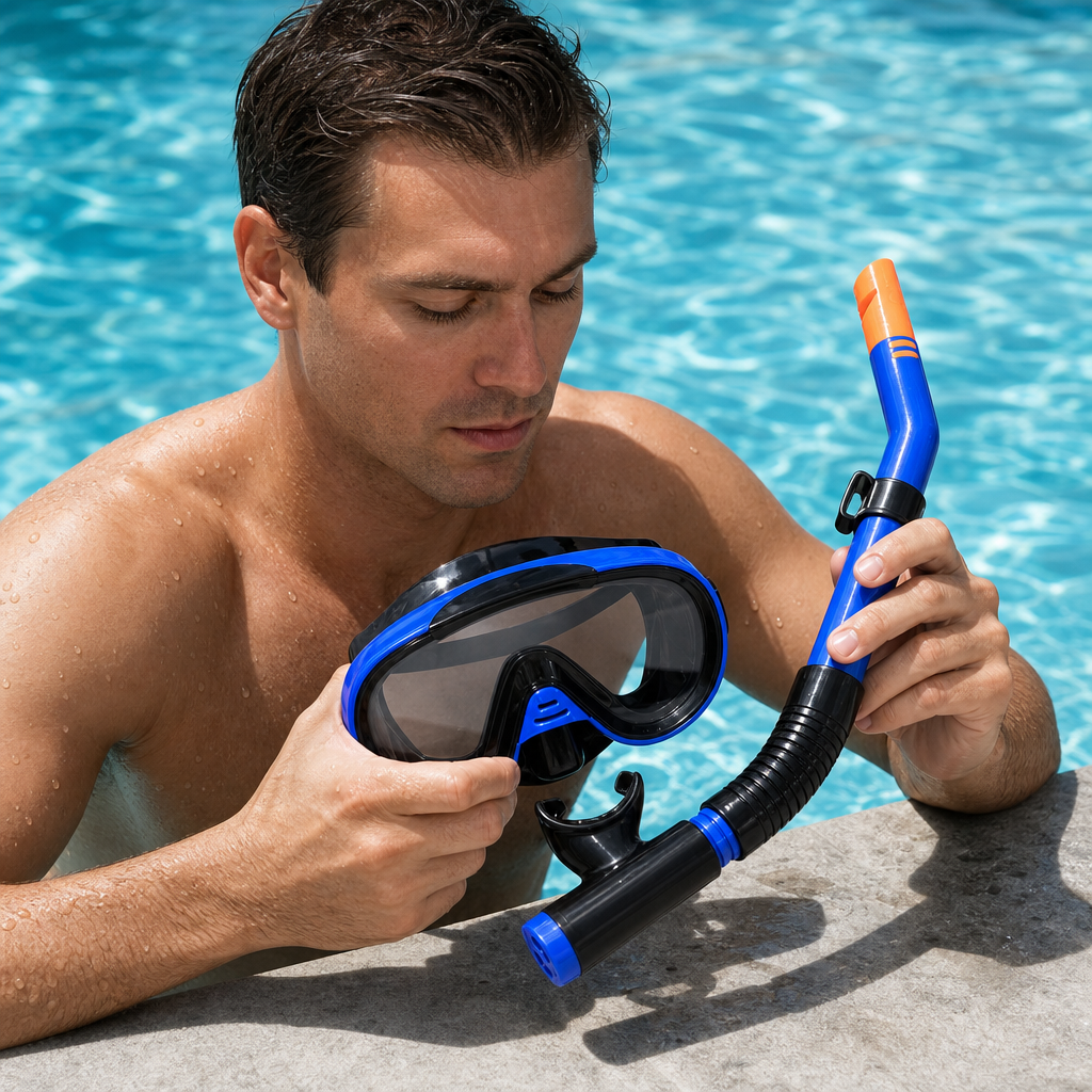 72 Pieces Swimming Mask and Snorkel Set, Blue, Single Set for Pool and Open-Water Recreation