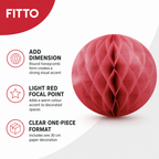 240 Pieces Paper Honeycomb Ball Decoration, Light Red, 30 cm, 1 Piece