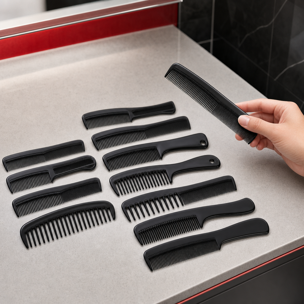 96 Pieces Hair Combs Set, Black, 12-Piece Collection for Styling and Grooming