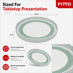 96 Pieces Round Woven Serving Trays, 35 cm, Shallow Design for Tabletop Serving