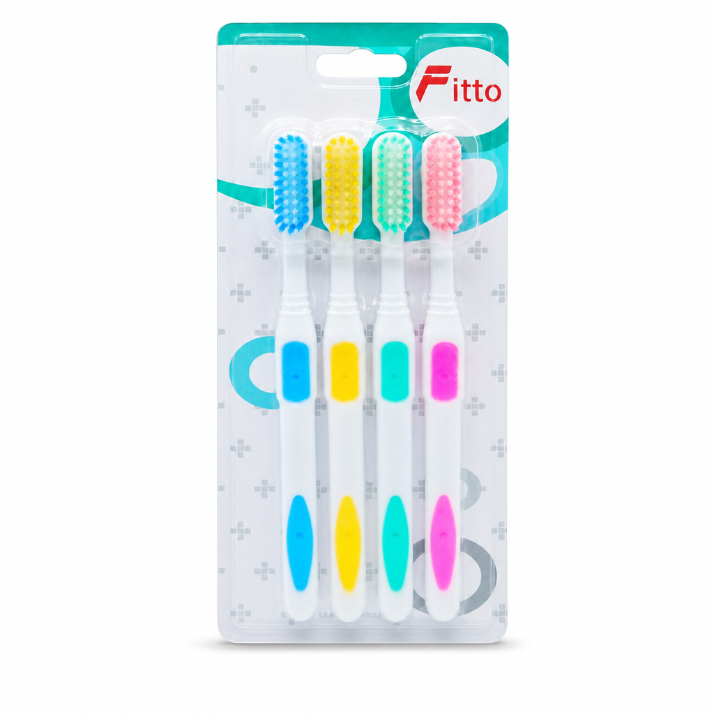 240 Pieces Adult Toothbrushes Assorted Colours, 4 Pieces
