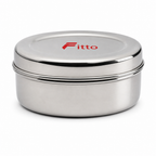 96 Pieces Stainless Steel Puri Storage Container, Round Food Container, 9.5 cm