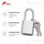 120 Pieces Mini U-Shackle Padlock with Keys, 4 cm, Silver, 1 Set