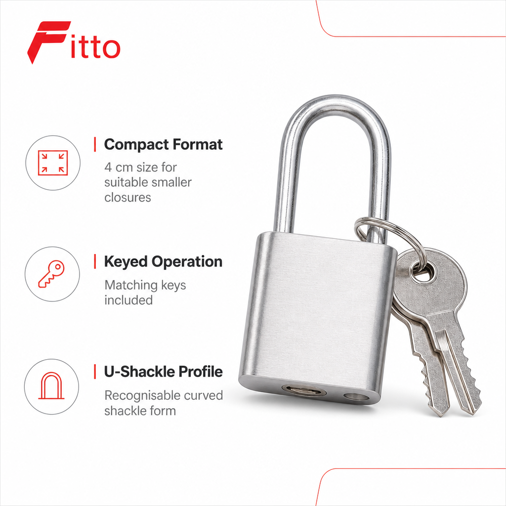 120 Pieces Mini U-Shackle Padlock with Keys, 4 cm, Silver, 1 Set
