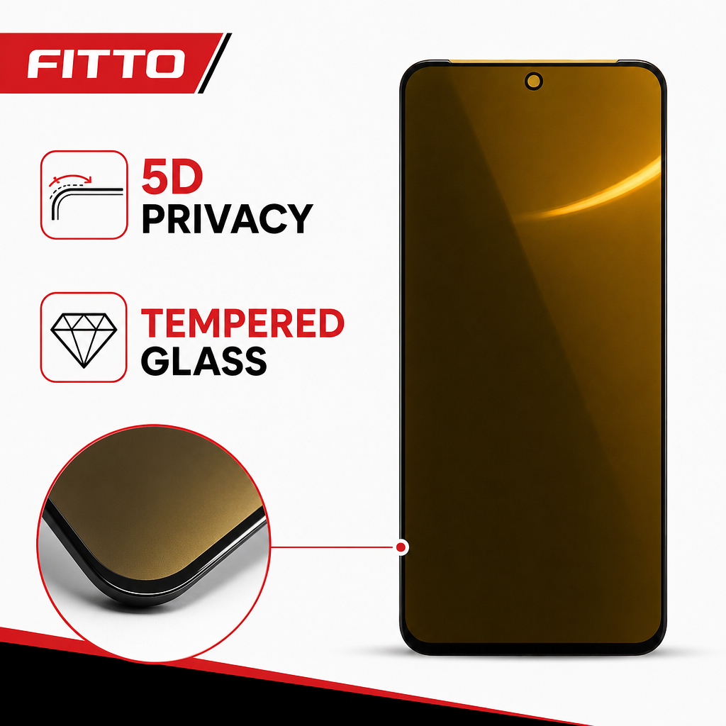 144 Pieces 5D Privacy Screen Protectors for 17 Air Phone, Tempered Glass, 9H Hardness