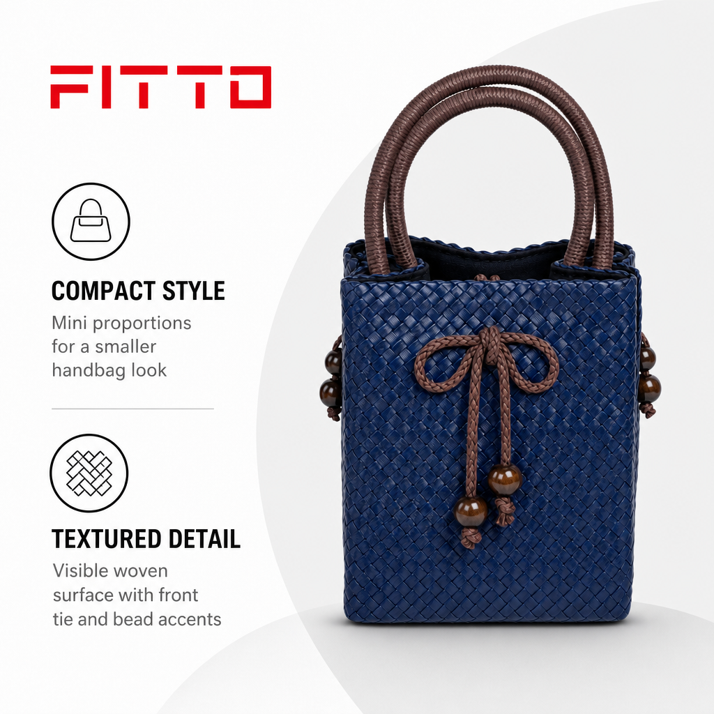 72 Pieces Mini Woven Handbags with Top Handles, Blue, 16 x 13 x 8 cm