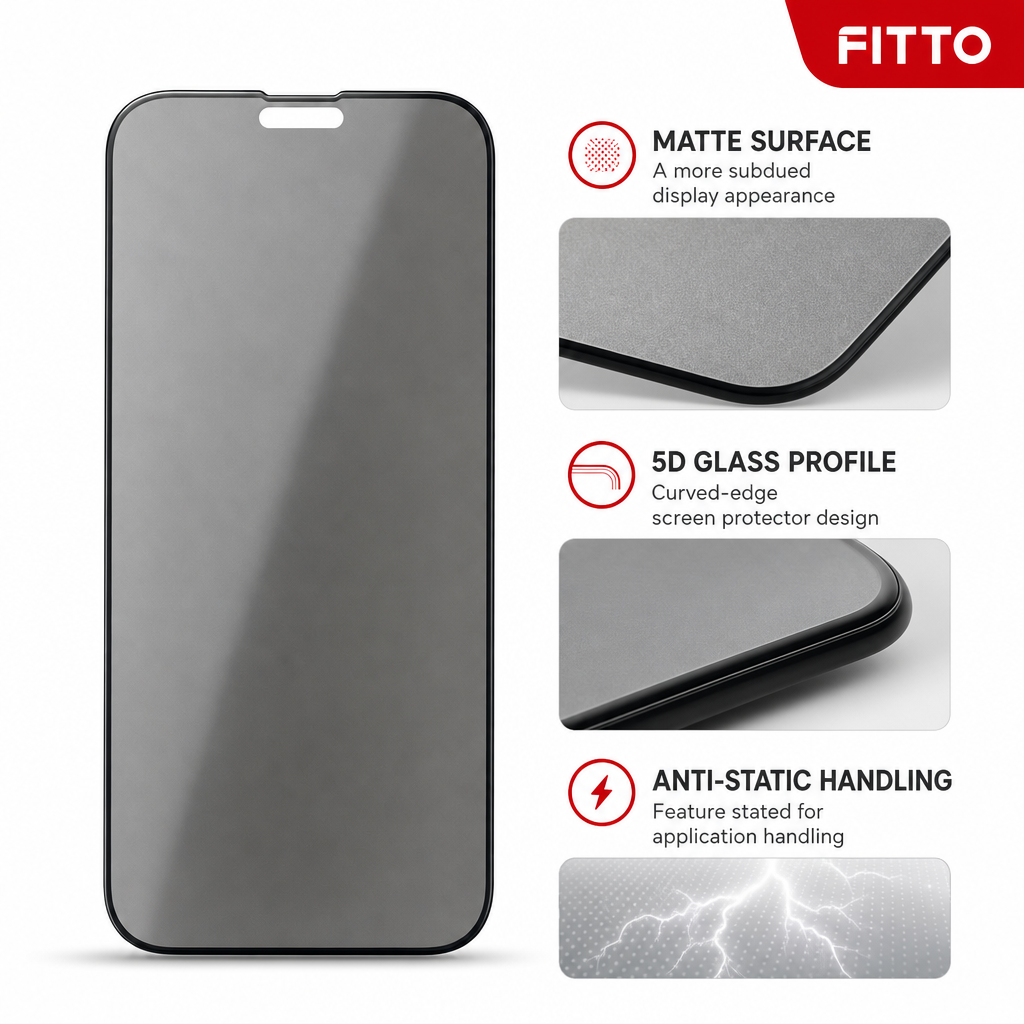 120 Pieces 5D Matte Tempered Glass Screen Protectors, Anti-Static