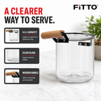 60 Pieces Glass Kettle and Teapot 4.5 L Clear and Black with Wooden Handle, 1 Piece