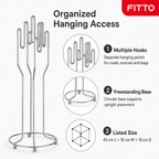 96 Pieces Stainless Steel Multi-Hook Hanging Stand with Circular Base, Freestanding Coat Stand, 1 Piece