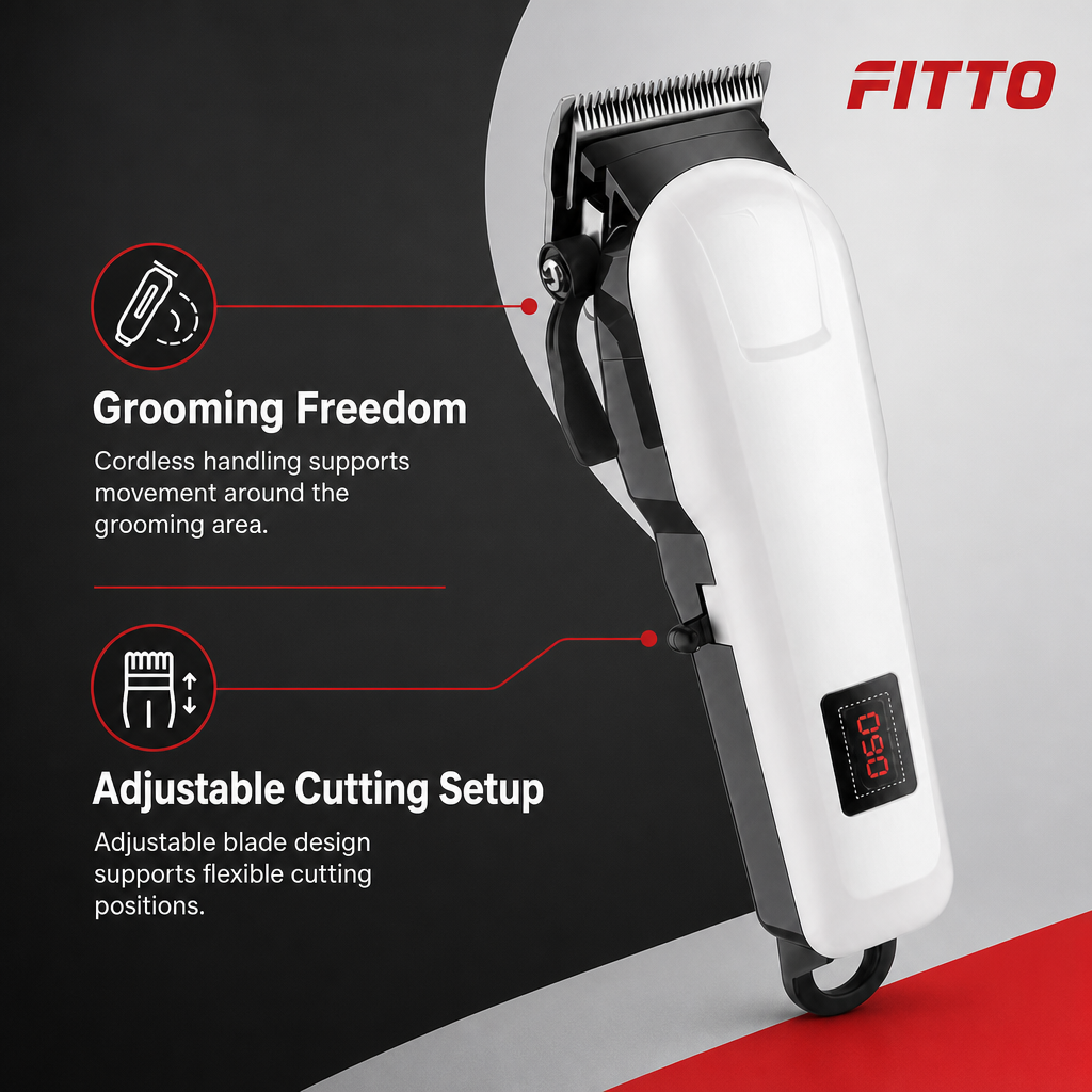 72 Pieces Cordless Hair Clipper with Adjustable Blade, Li-Ion Battery and 180-Minute Runtime