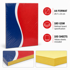 96 Pieces Yellow A4 180 GSM Colour Board, 29.7 x 21 cm, 100 Sheets for Drawing and Crafts