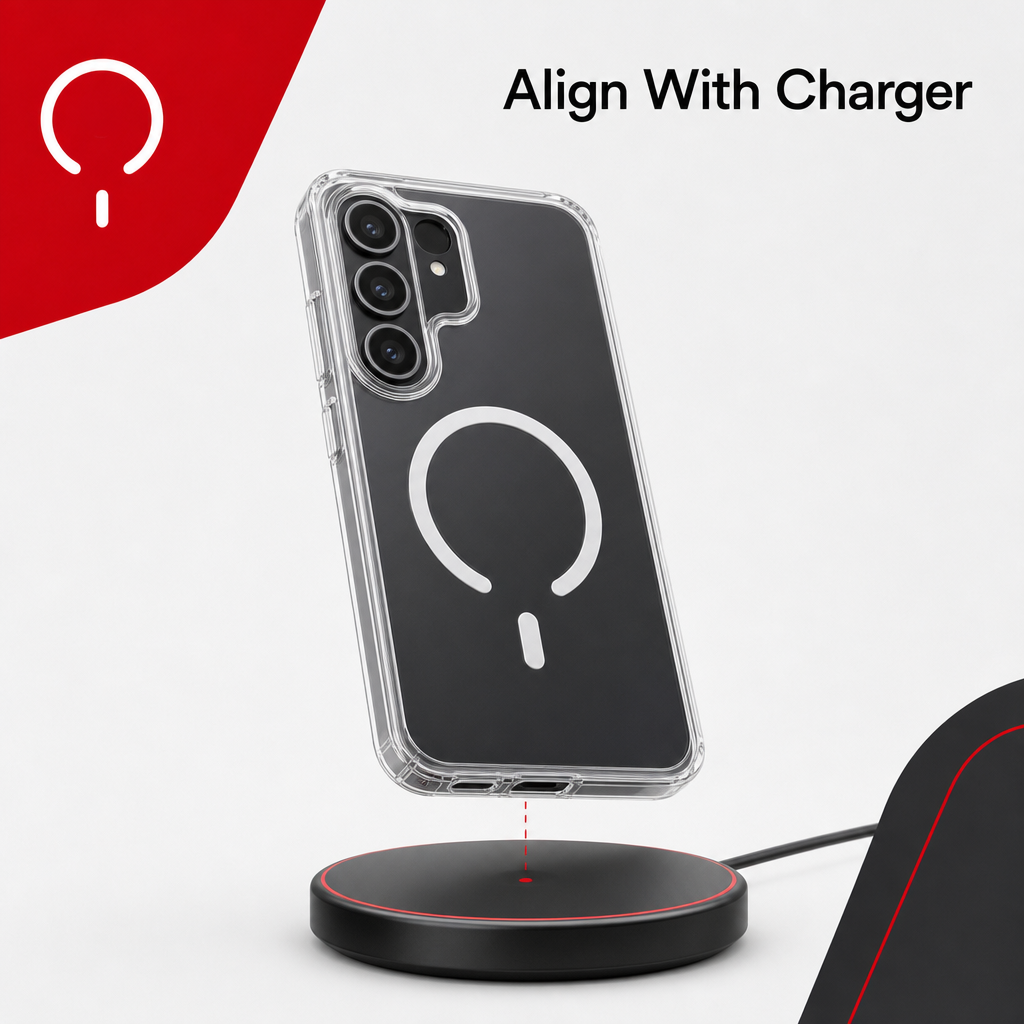 96 Pieces Crystal Clear Magnetic Phone Cases for Galaxy A54 with Ring for Wireless Charging and Raised Camera Protection