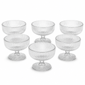 72 Pieces Glass Cup Set, Clear Ribbed Stemmed Cups, 6 Pieces