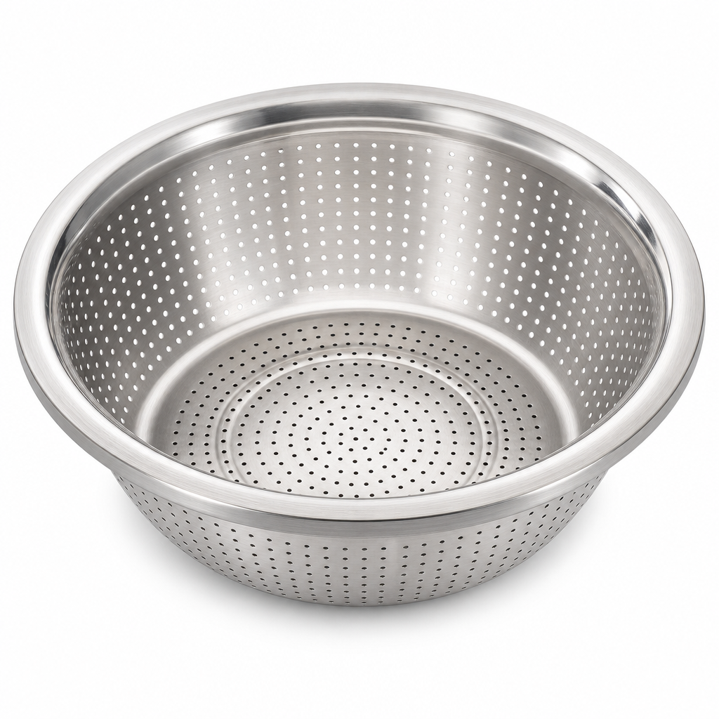 96 Pieces Stainless Steel Colander Bowl, 30 cm, Silver, 1 Piece