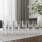 96 Pieces Clear Stackable Drinking Glasses, 6-Piece Set