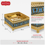 96 Pieces Decorative Square Tissue Box Holder, Gold and Blue, 1 Piece