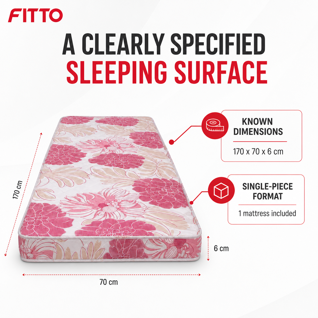72 Pieces Foam Mattresses, 170 x 70 x 6 cm, Single Piece