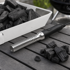 48 Pieces Electric BBQ Charcoal Fire Starter, Perforated Heat Barrel, Black and Silver, 45 cm, 1 Piece