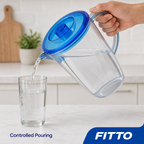 96 Pieces Plastic Water Jugs with Lid and Handle, 2.2 Liter Transparent Round Pitcher, Assorted Colour, 1 Piece