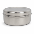 72 Pieces Stainless Steel Puri Storage Container, Round Lidded Food Keeper, 16.5 cm