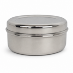 72 Pieces Stainless Steel Puri Storage Container, Round Lidded Food Keeper, 16.5 cm