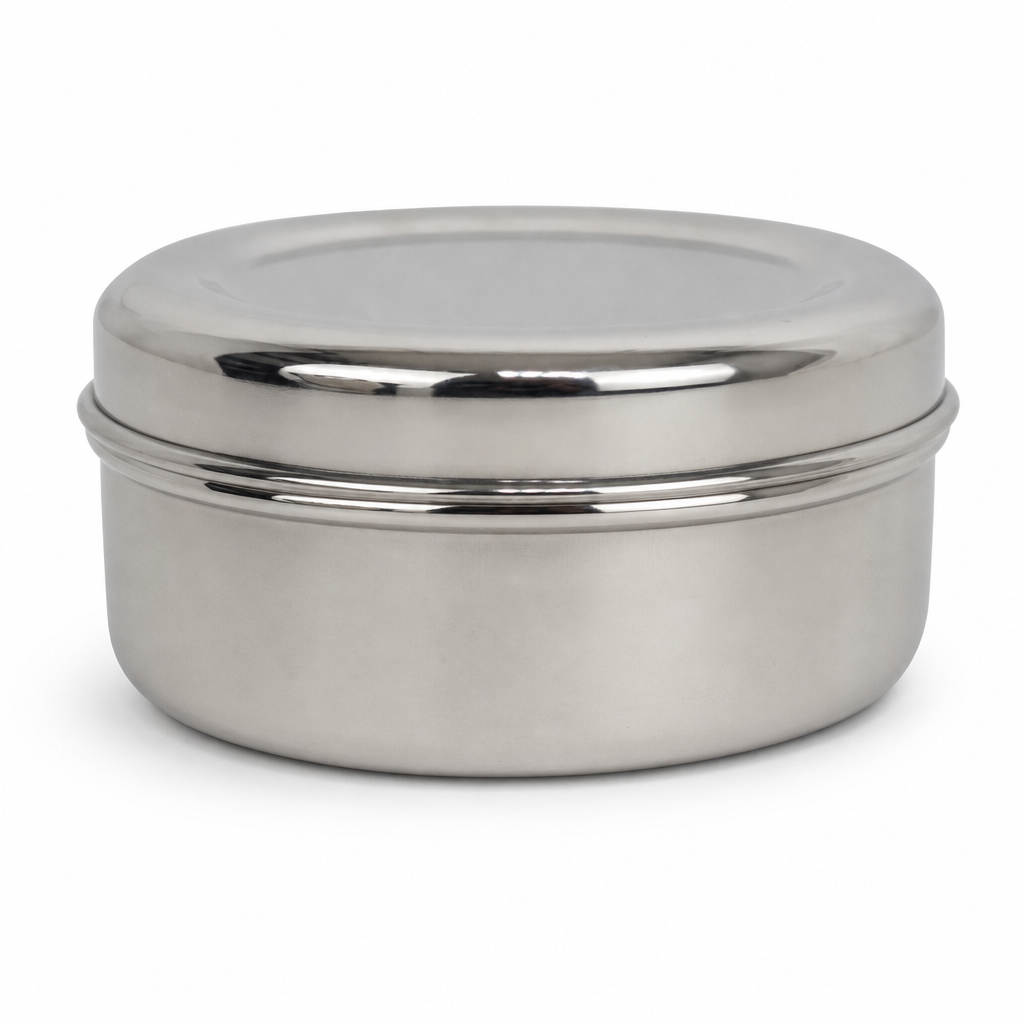 72 Pieces Stainless Steel Puri Storage Container, Round Lidded Food Keeper, 16.5 cm