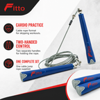 72 Pieces Cable Jump Ropes for Cardio and Fitness, Blue Handles, Single Rope