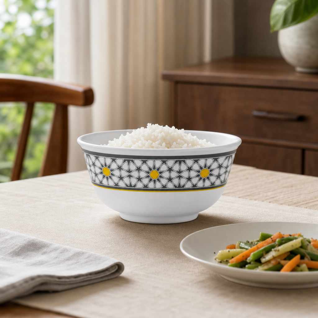 144 Pieces Melamine Rice Bowl, 4 Inch, Floral Pattern, Single Piece