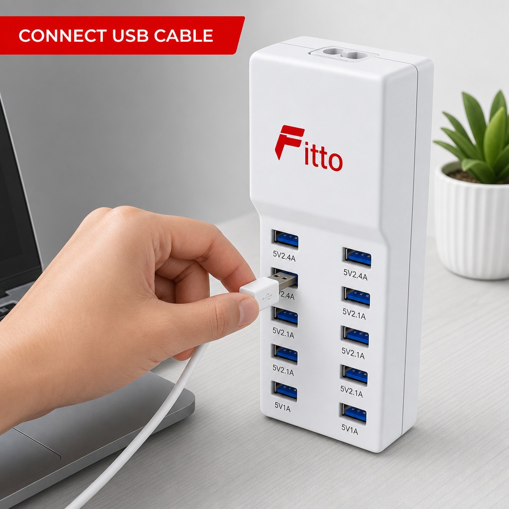 72 Pieces 50W 10-Port USB Desktop Charging Station, Multi-Device Charging Hub