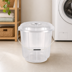 96 Pieces Transparent Plastic Bucket with Lid and Carry Handle, 11 Litre
