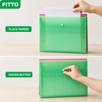 240 Pieces Clear Grid Button Document Folder Assorted Colour 1 Piece 33 x 24 x 1 cm