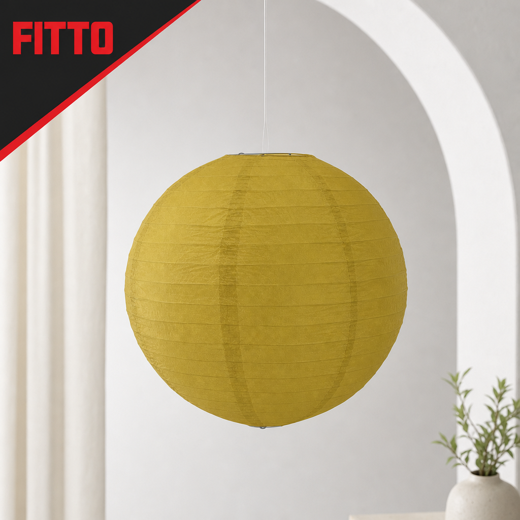 144 Pieces Gold Paper Wire Lantern, 10-Inch Round Hanging Decoration, 1 Piece